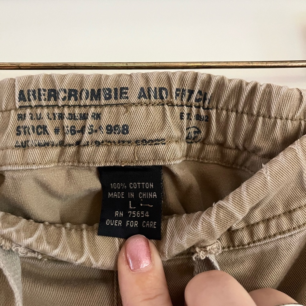 Vintage Y2K Abercrombie & Fitch Low Rise Cargo Paratrooper Parachute Pants Sz L - Picture 6 of 7